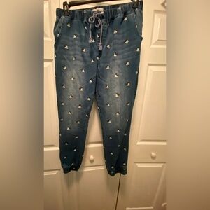 Disney Parks Mickey Head Jeans XL -distressed-elastic waist